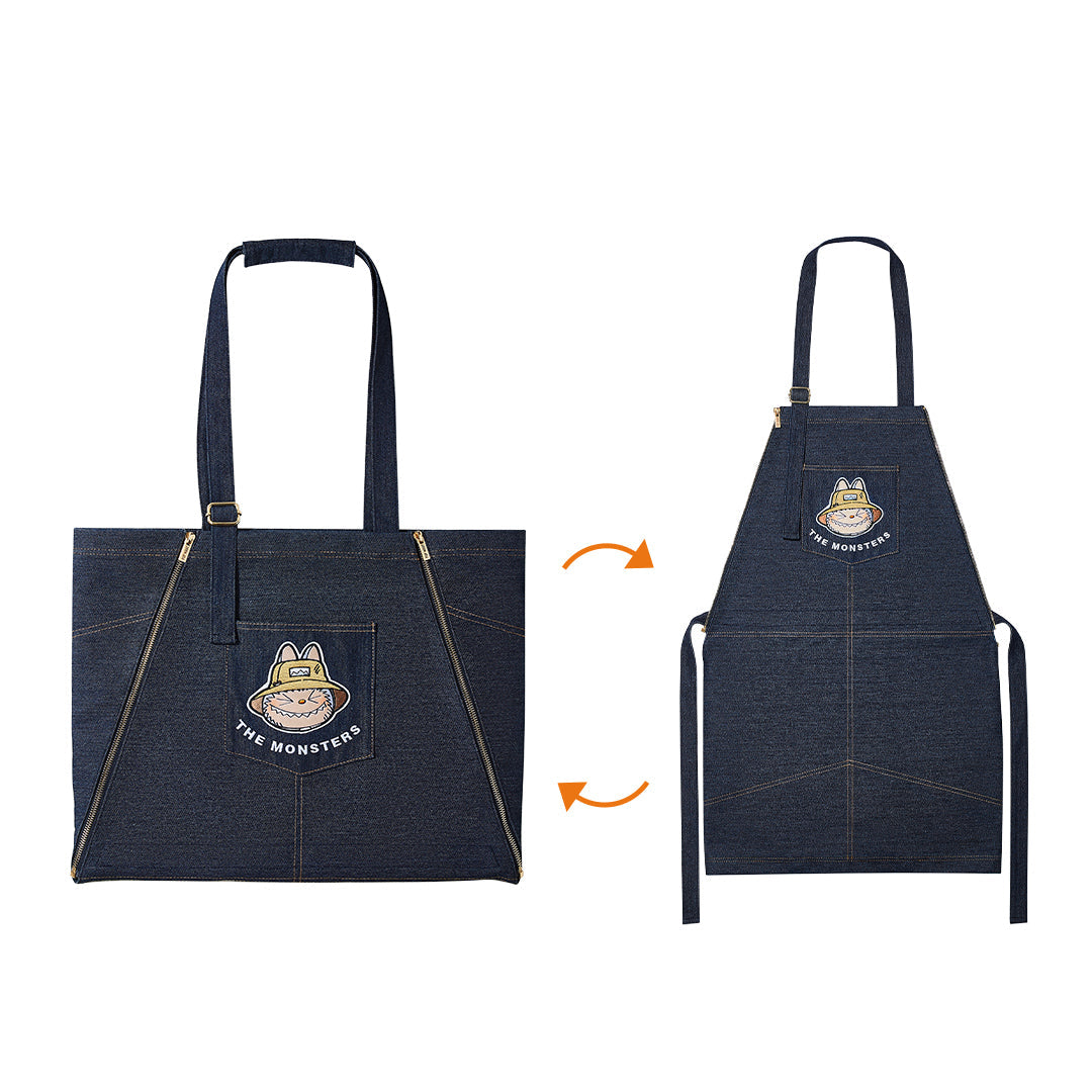 POP MART The Monsters LABUBU Fall in Wild Denim Tote Bag/Apron