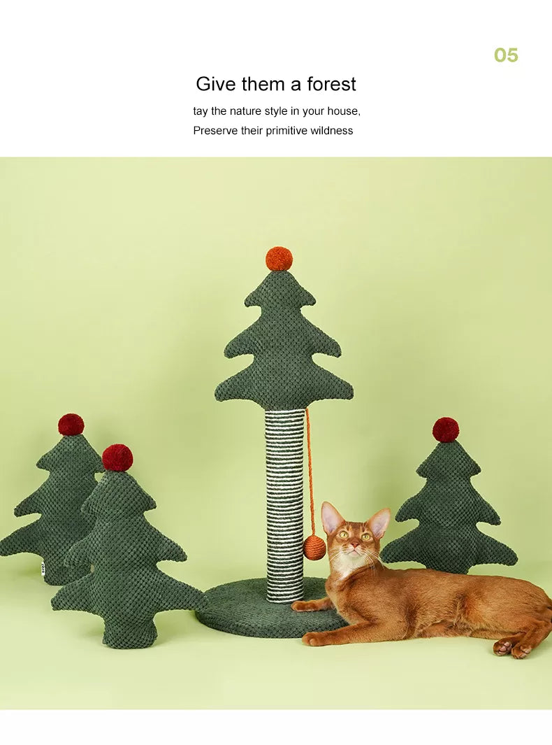 Cat Climbing Christmas Tree Scratching Post Cat Tree Sisal Rope Cat Toy