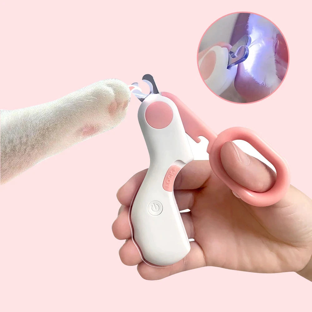 Professional Dog Cat Nail Trimmer with LED Light